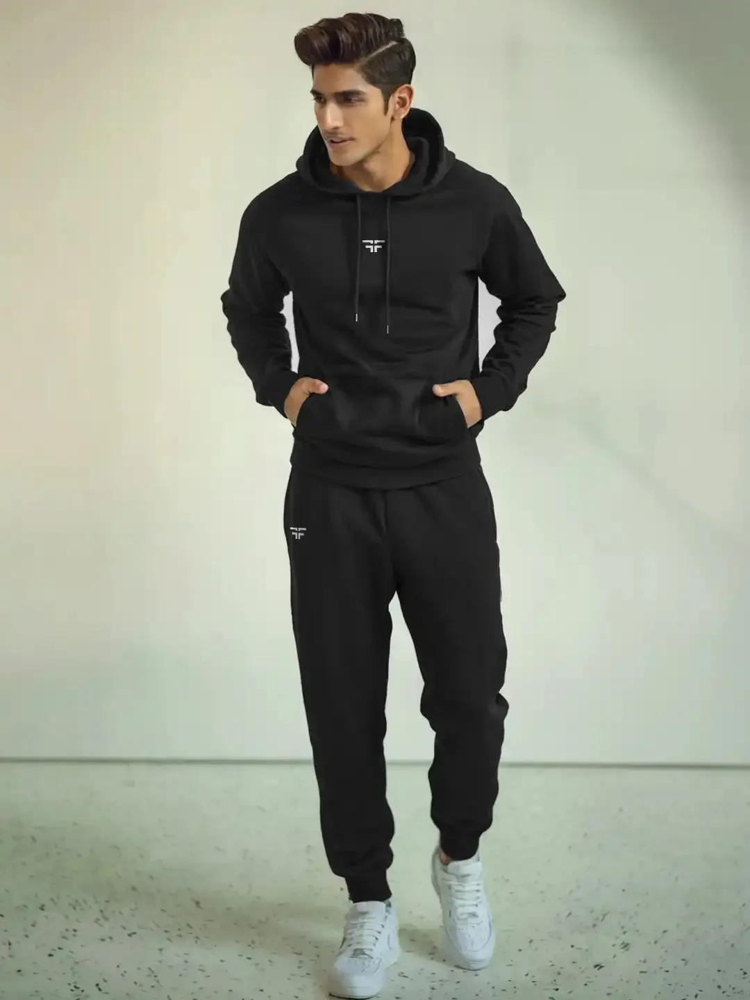 || BLACK THERMAL CO-ORD SET (HOODIE AND JOGGER COMBO) ||