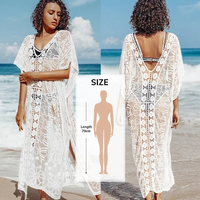 2021 Summer CUPSHE Crochet Bikini Cover Up Beachwear Tunic Shirt Size One Size