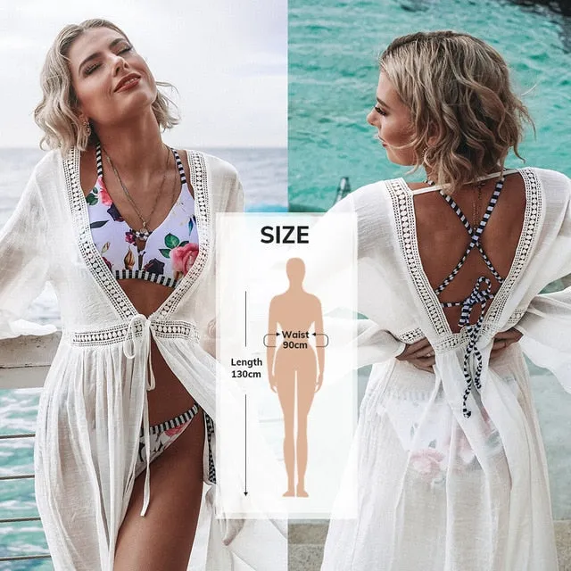 2021 Summer CUPSHE Crochet Bikini Cover Up Beachwear Tunic Shirt Size One Size