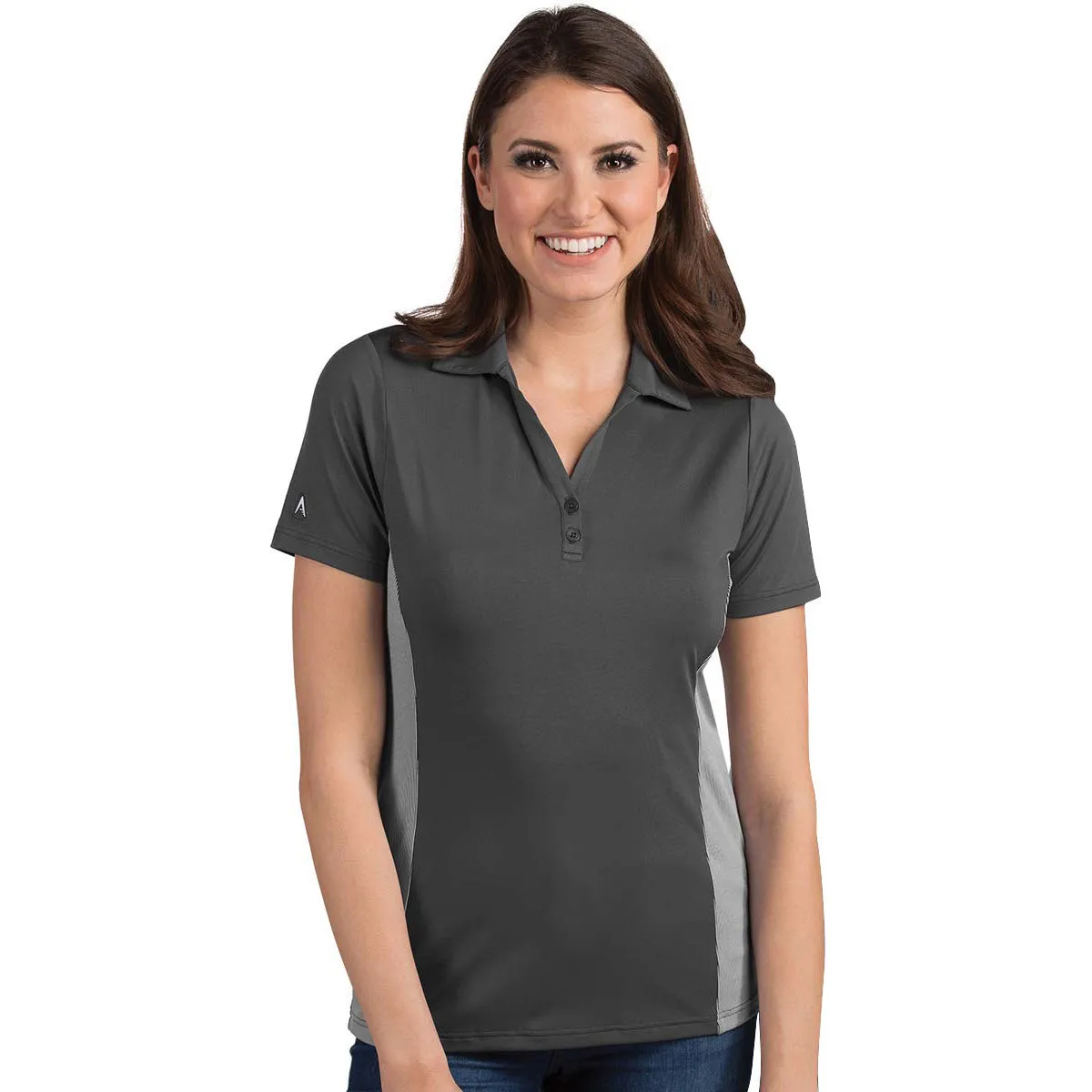 Antigua Women's Smoke/White Venture Polo