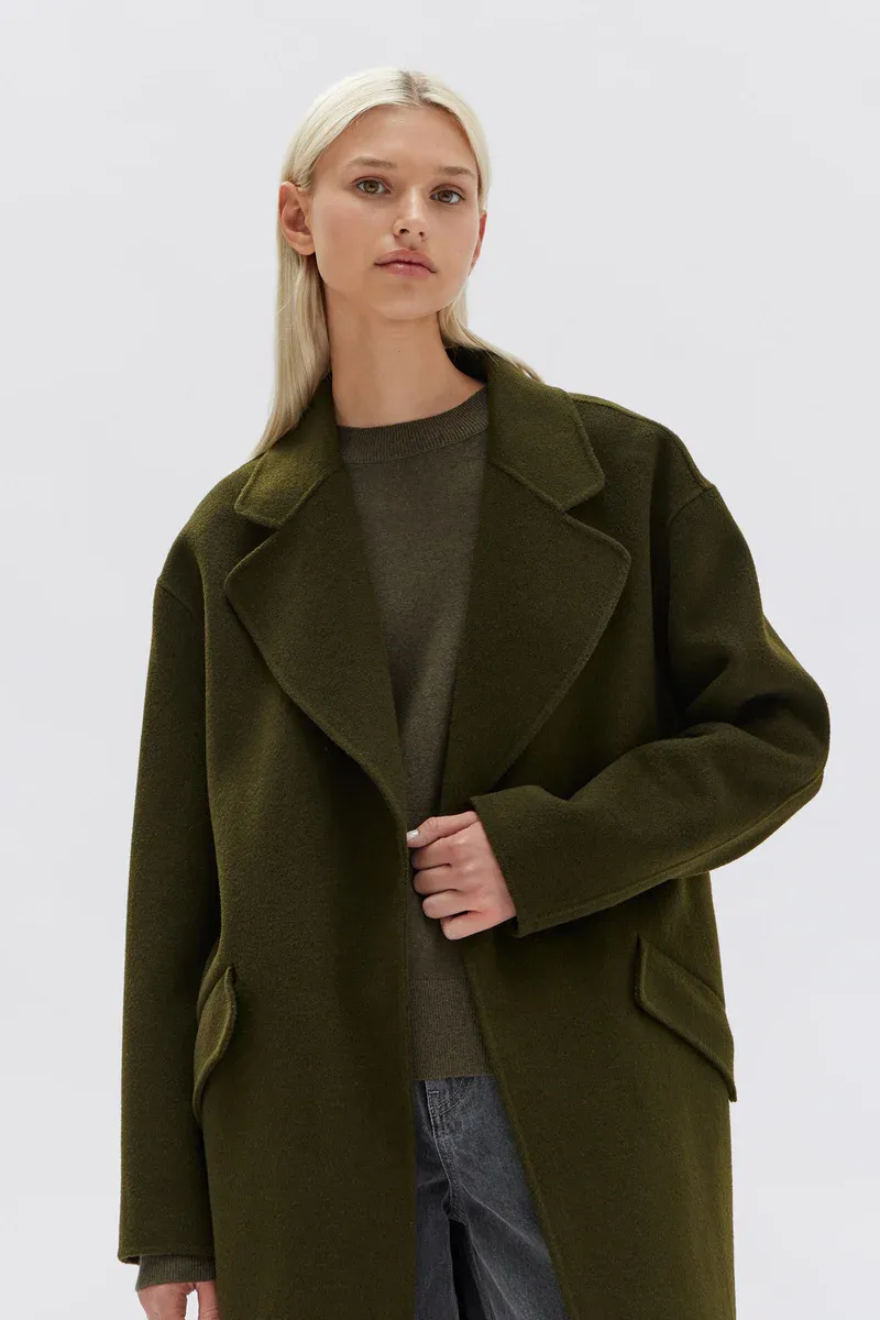 Assembly Label - Sadie Single Breasted Coat - Forest