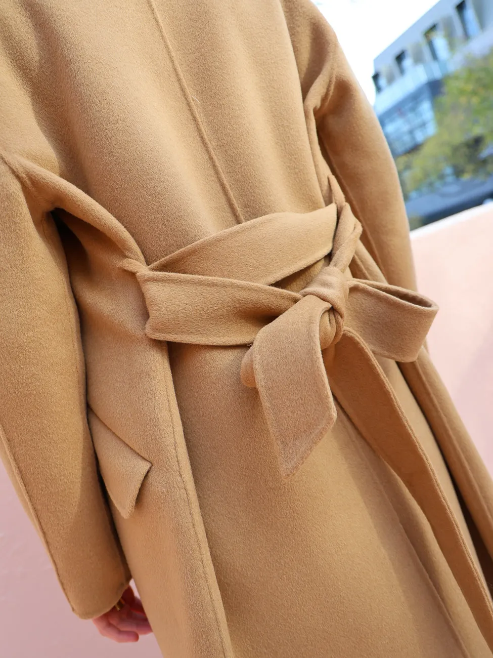 Assembly Label Sadie Single Breasted Wool Coat in Camel