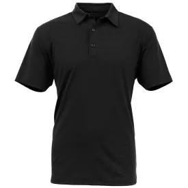 BAW Men's Black Solid Spandex Polo