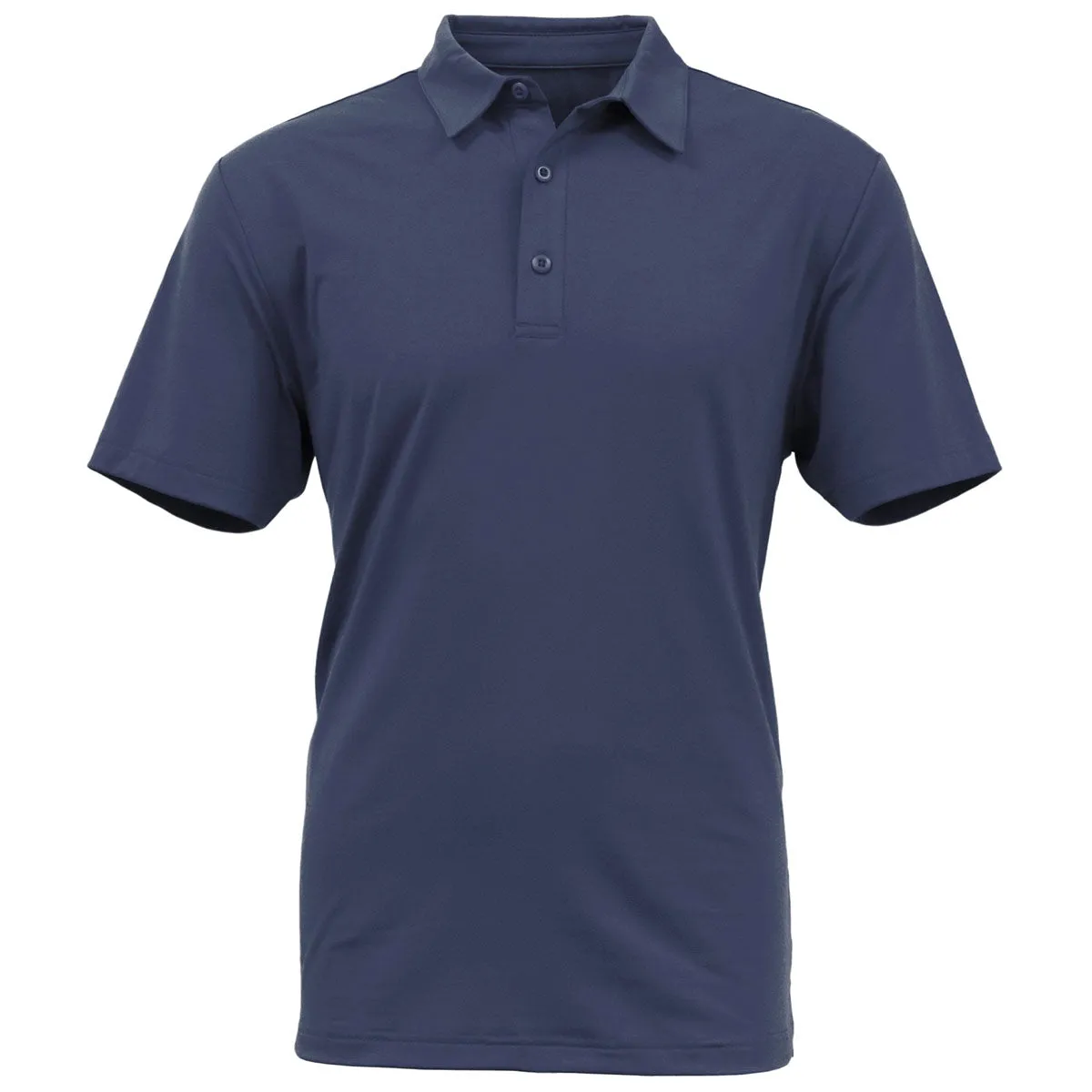 BAW Men's Navy Solid Spandex Polo