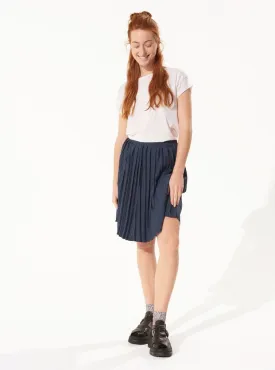 Cotelac Pleated Skirt in Denim