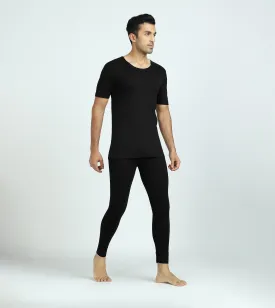 Cotton Rich Short Sleeve Thermal Set Pitch Black