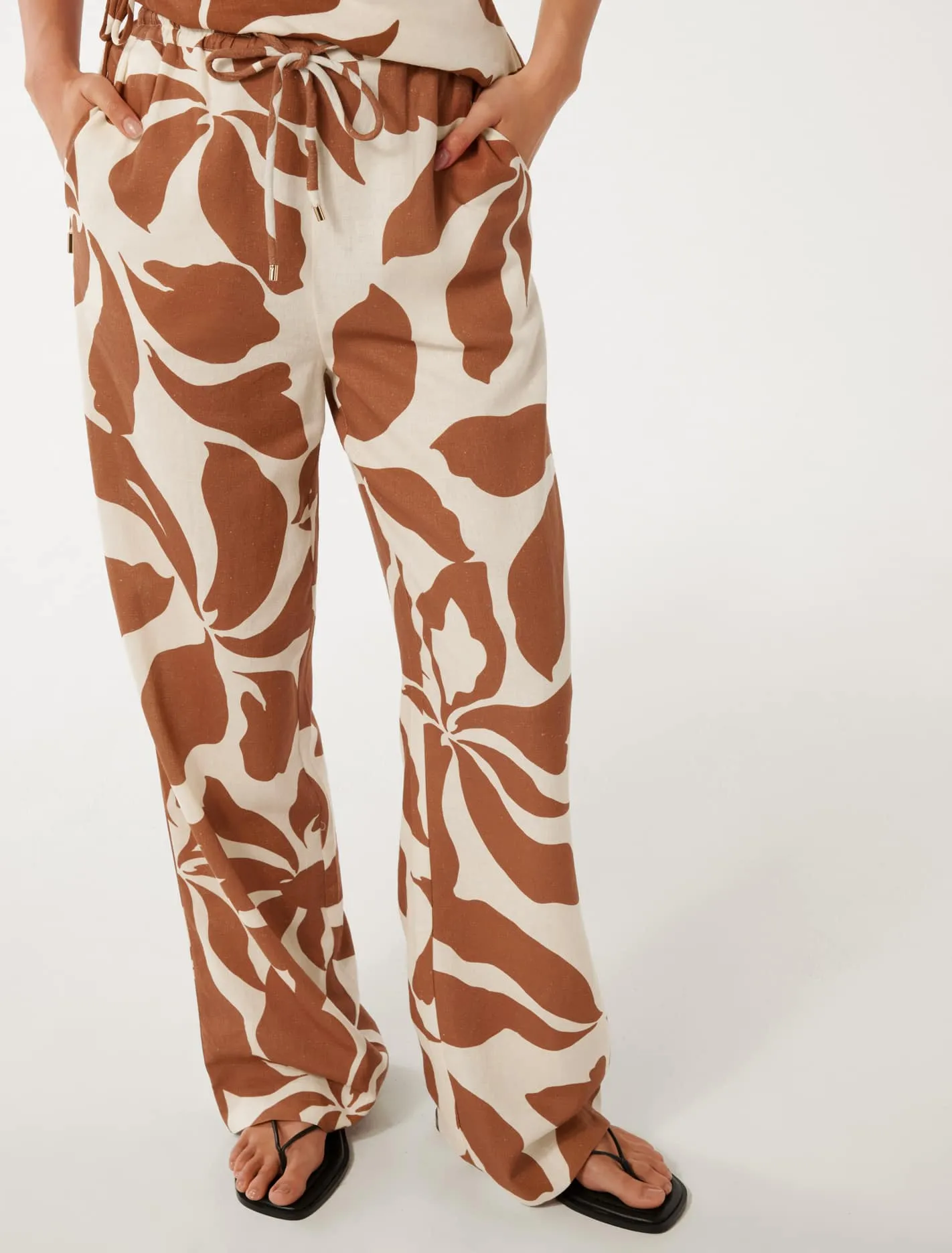 Fallon Printed Wide-Leg Pants