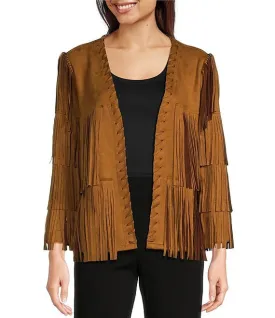 Faux Suede Fringe Jacket