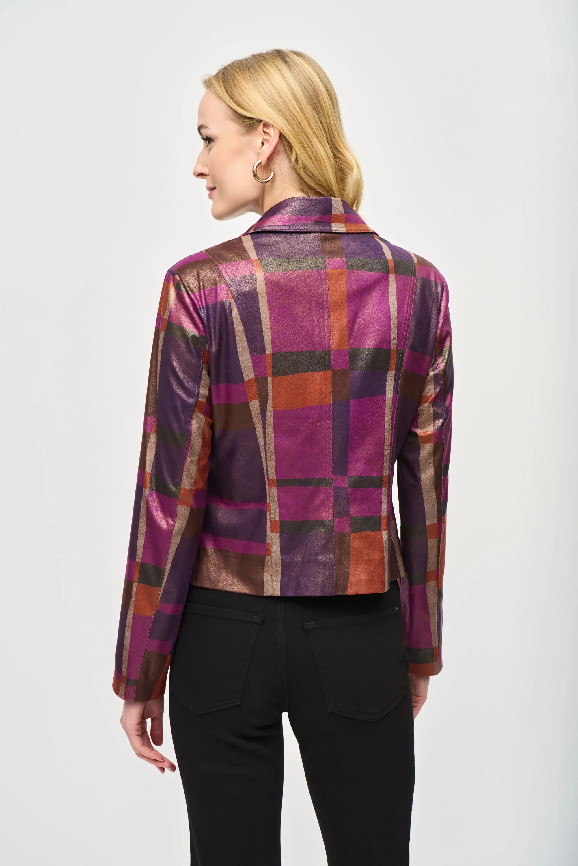 Foiled Print Faux Suede Jacket Joseph Ribkoff