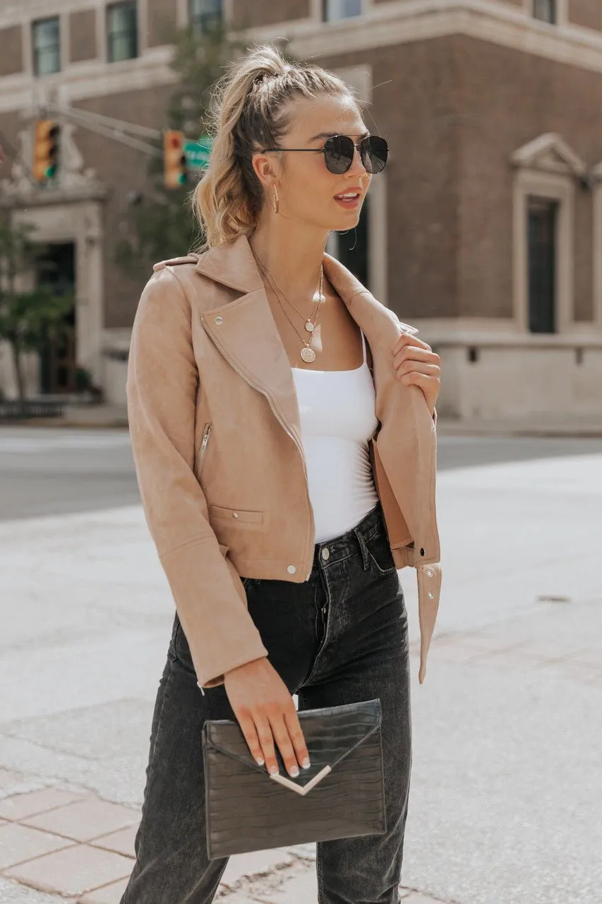 Hallie Vegan Suede Moto Jacket - FINAL SALE