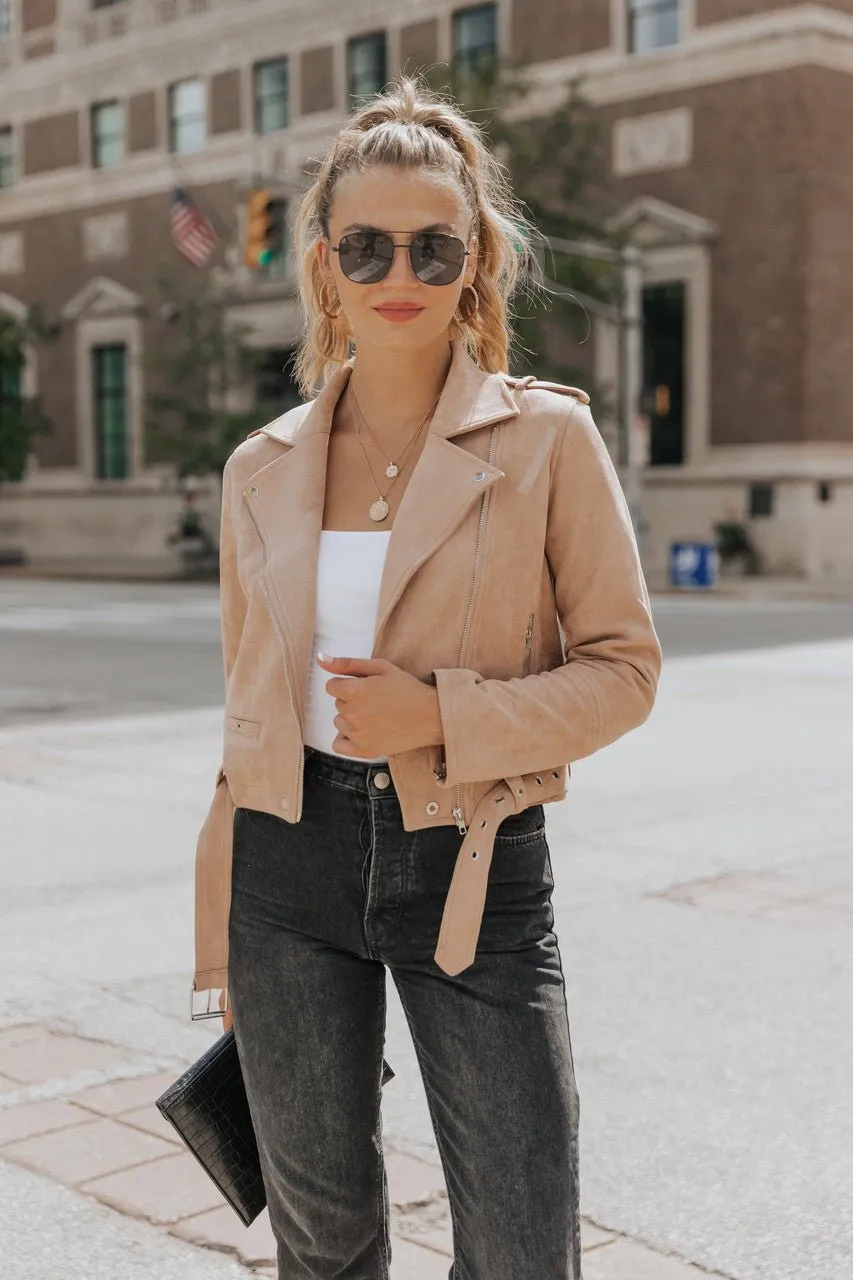 Hallie Vegan Suede Moto Jacket - FINAL SALE