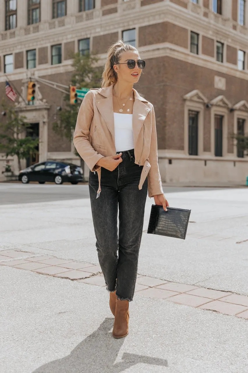 Hallie Vegan Suede Moto Jacket - FINAL SALE