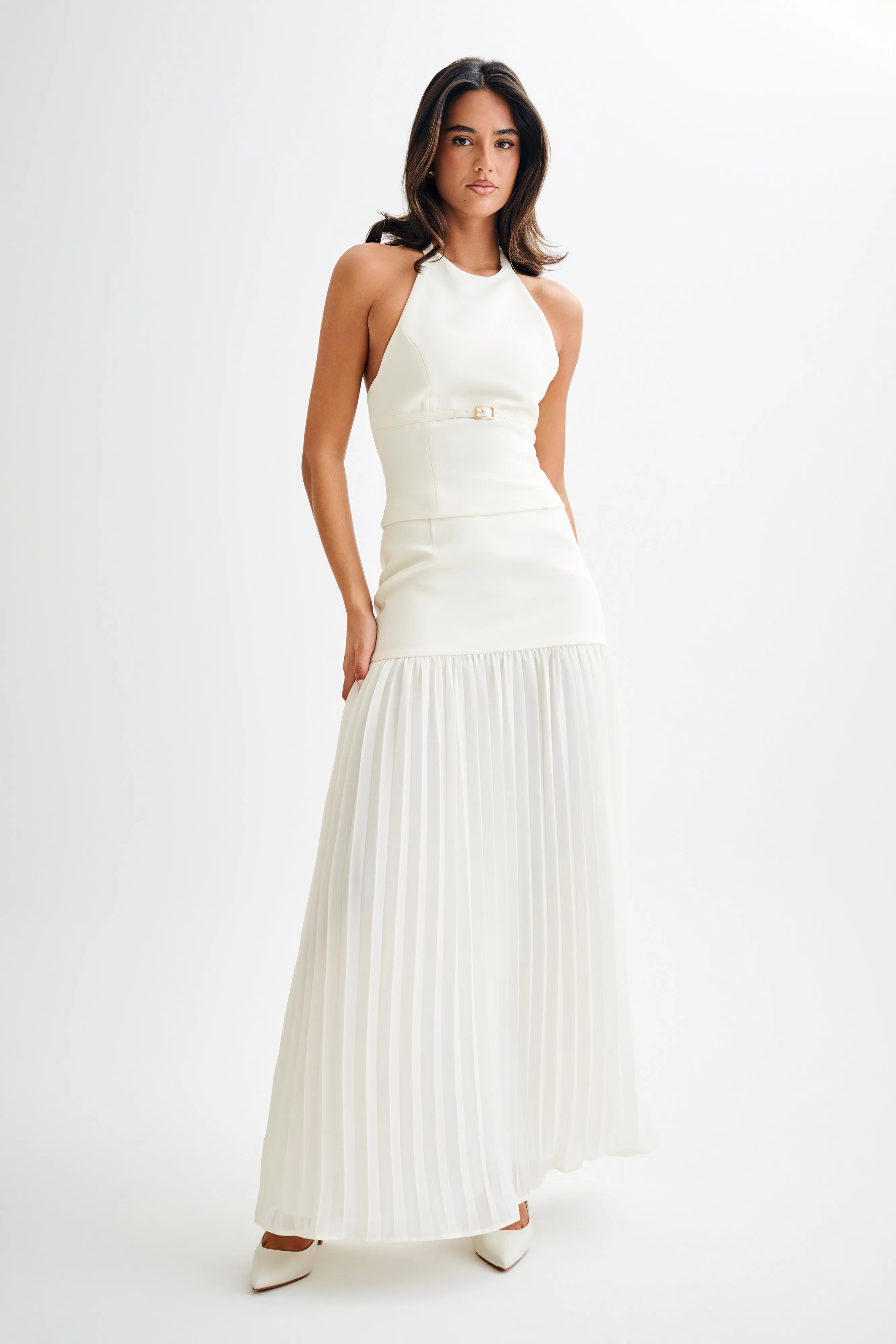 Jillian Pleated Maxi Skirt - Ivory