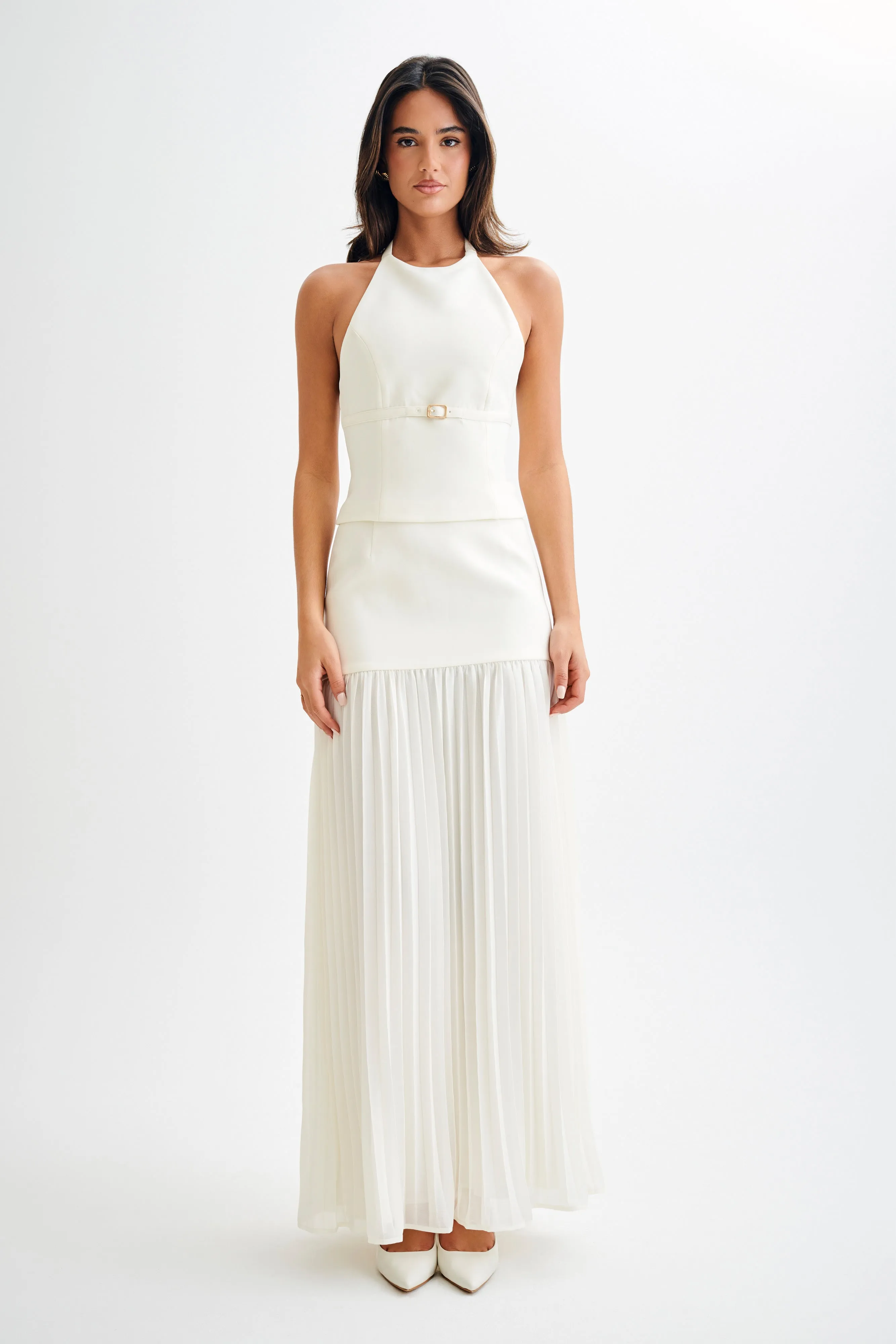 Jillian Pleated Maxi Skirt - Ivory