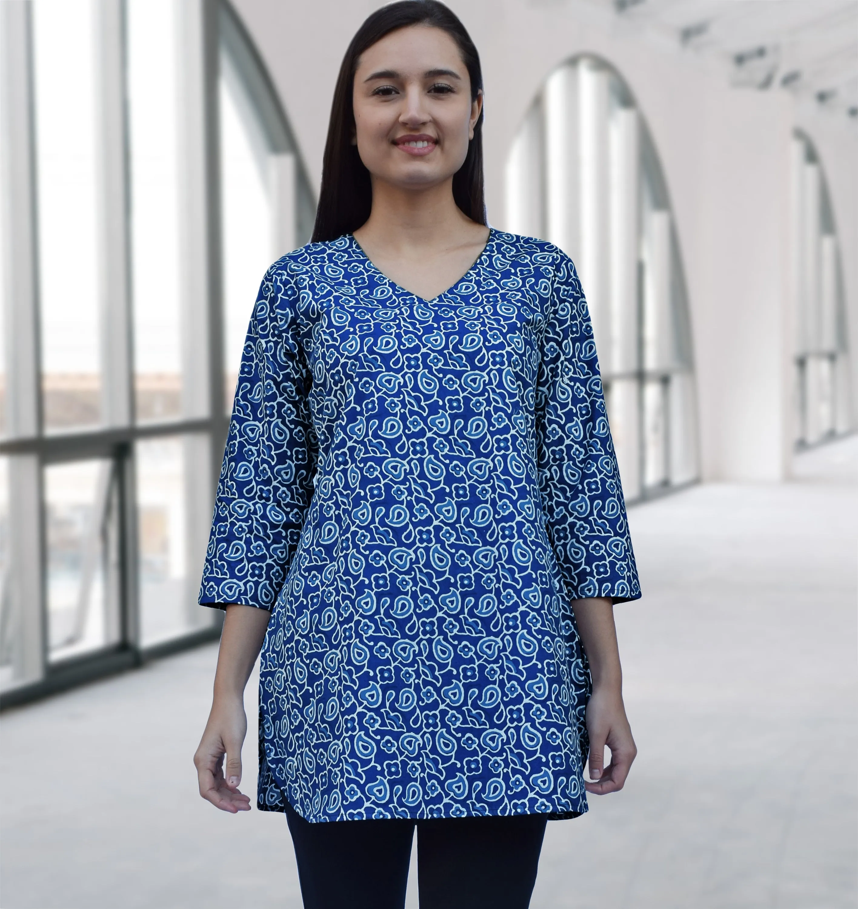 KRITI Block Print Style Pure Cotton Tunic