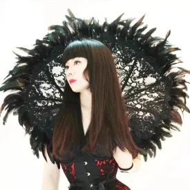 Lady Sable's Handmade Beaded Gothic Victorian Feather Collar