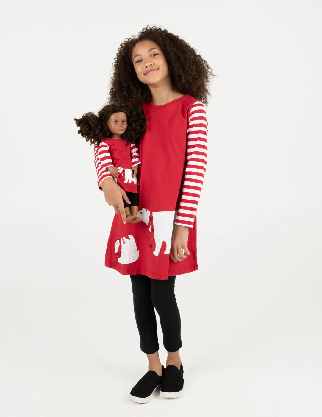 Matching Girl and Doll Cotton Polar Bear Dress