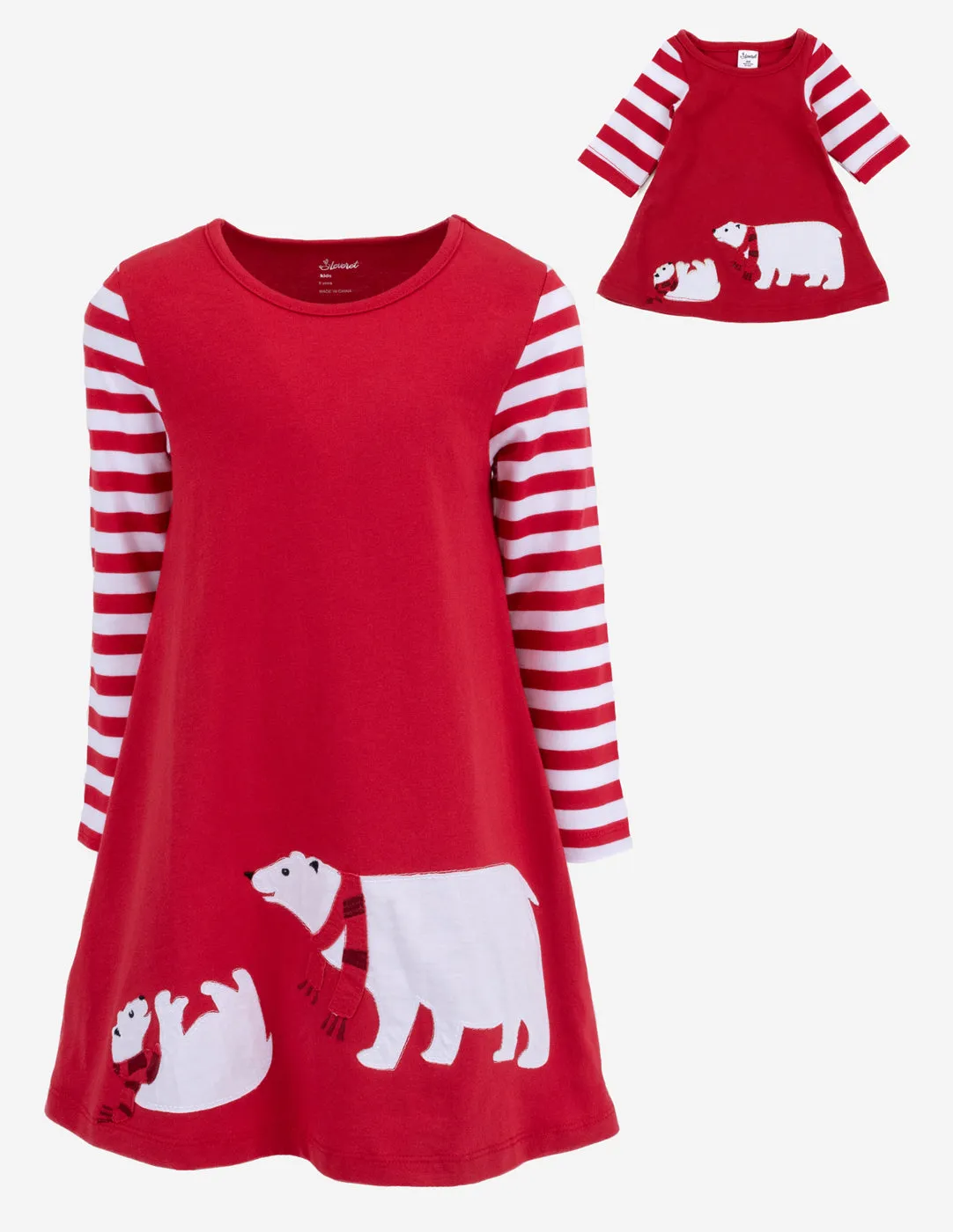 Matching Girl and Doll Cotton Polar Bear Dress