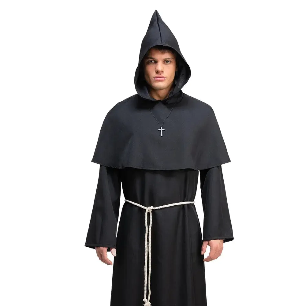 Mens Medieval Monk Costume Church Cleric Religion Fancy Dress