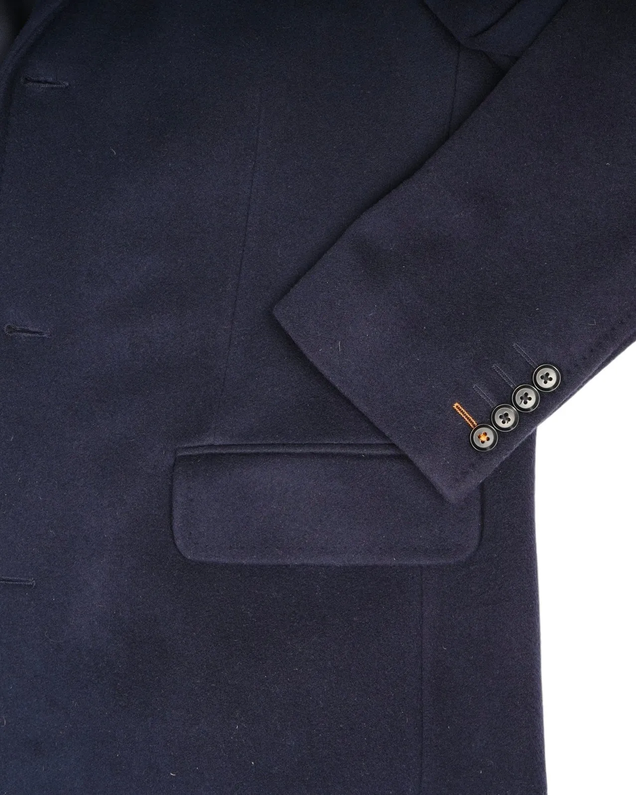 Morris - Navy Single-Breasted Wool Coat 50