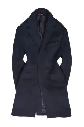 Morris - Navy Single-Breasted Wool Coat 50