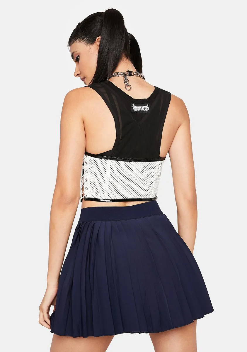 Navy Must Be Nice Pleated Skirt