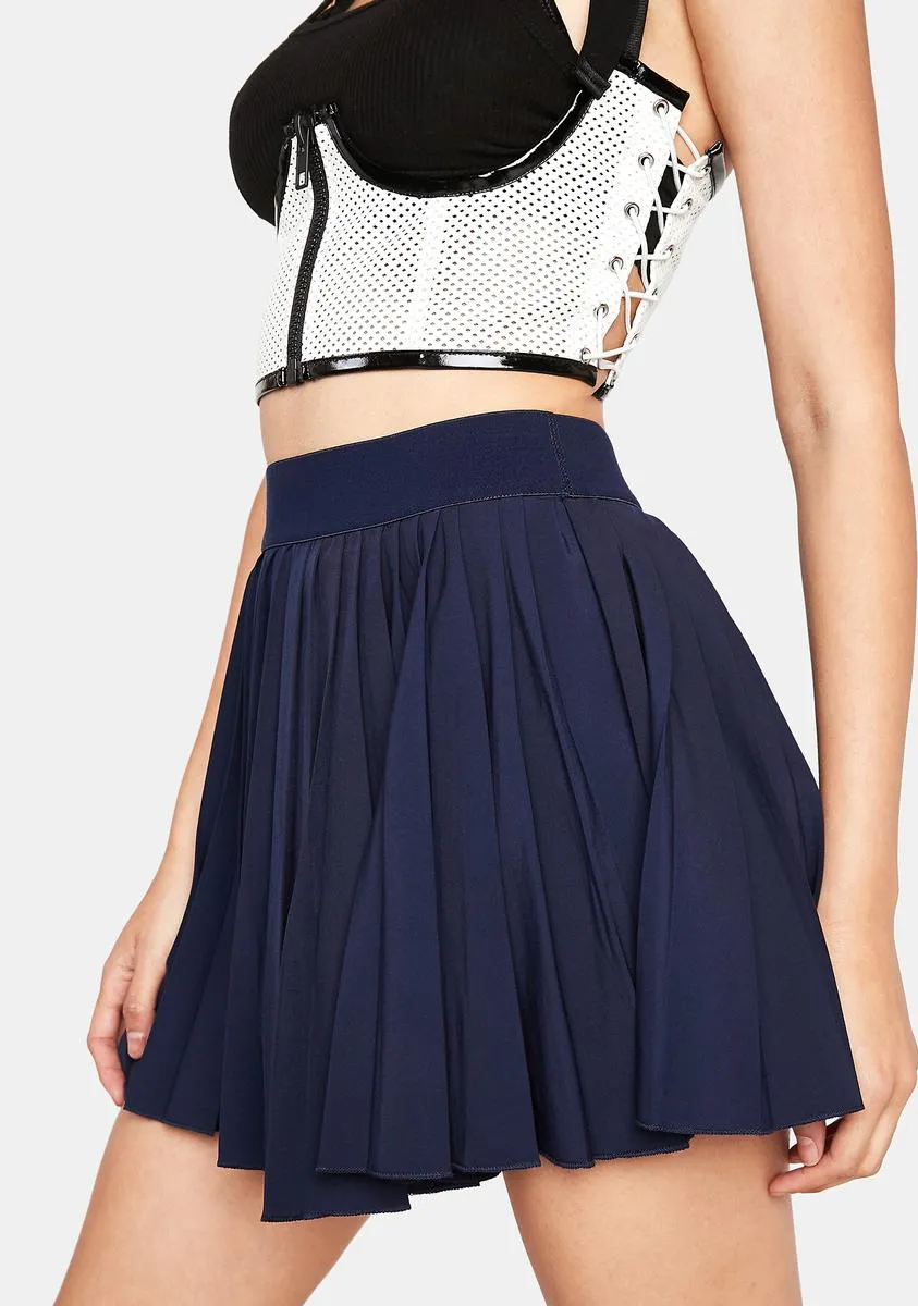 Navy Must Be Nice Pleated Skirt