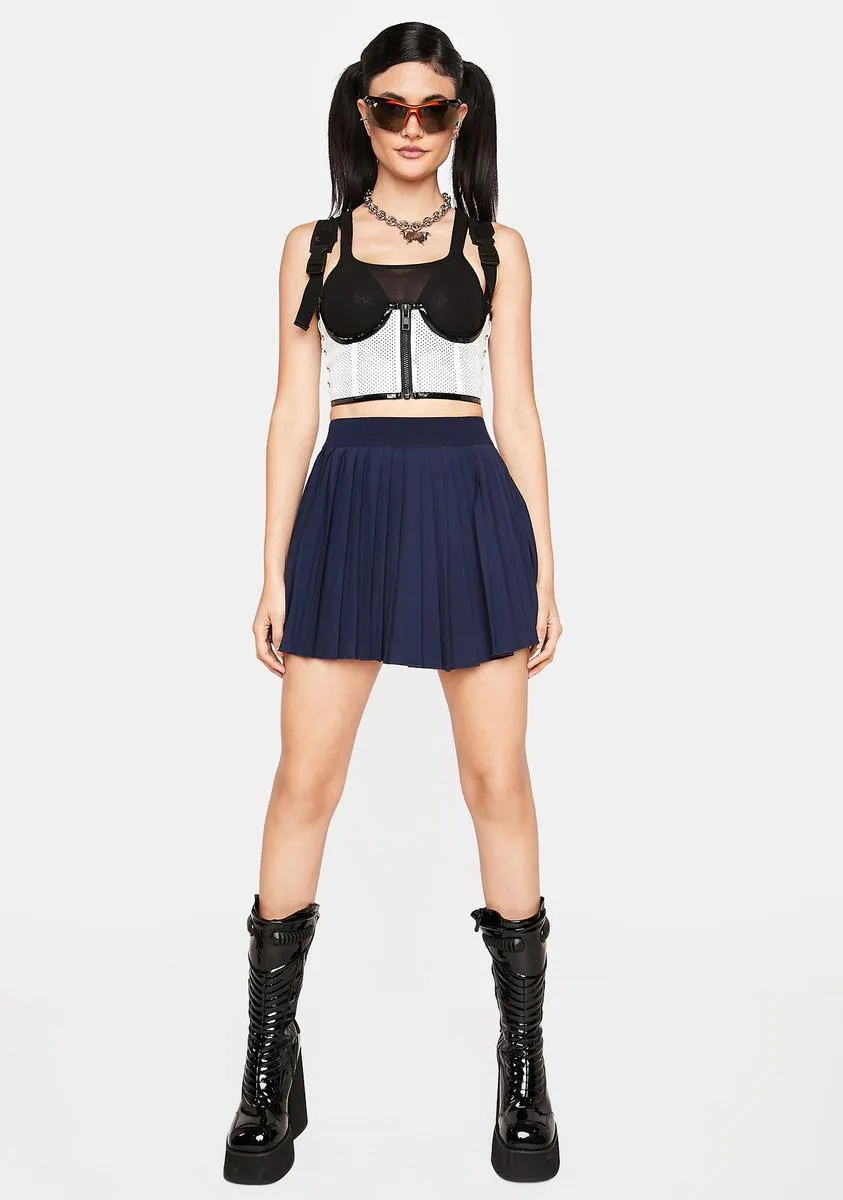 Navy Must Be Nice Pleated Skirt