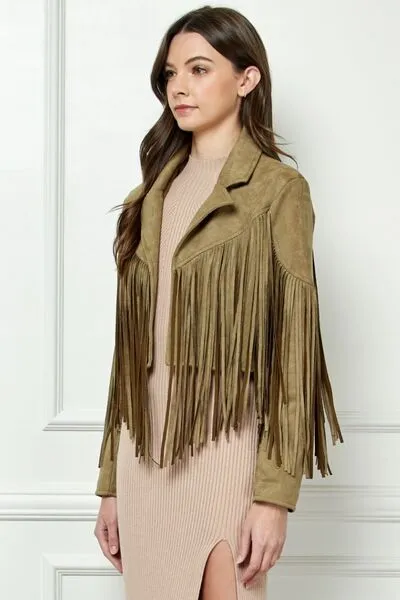 Olive Fringe Jacket