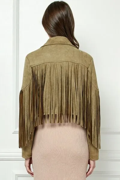 Olive Fringe Jacket