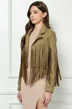 Olive Fringe Jacket