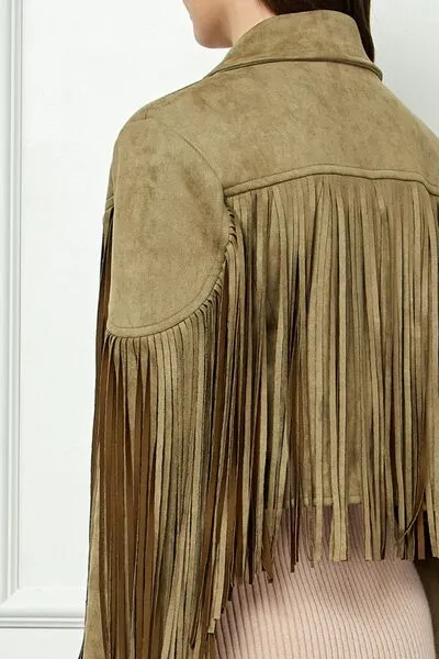 Olive Fringe Jacket