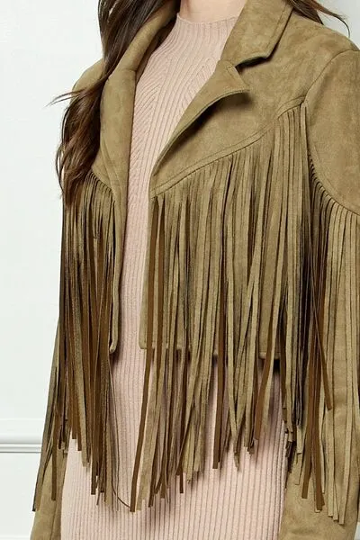 Olive Fringe Jacket