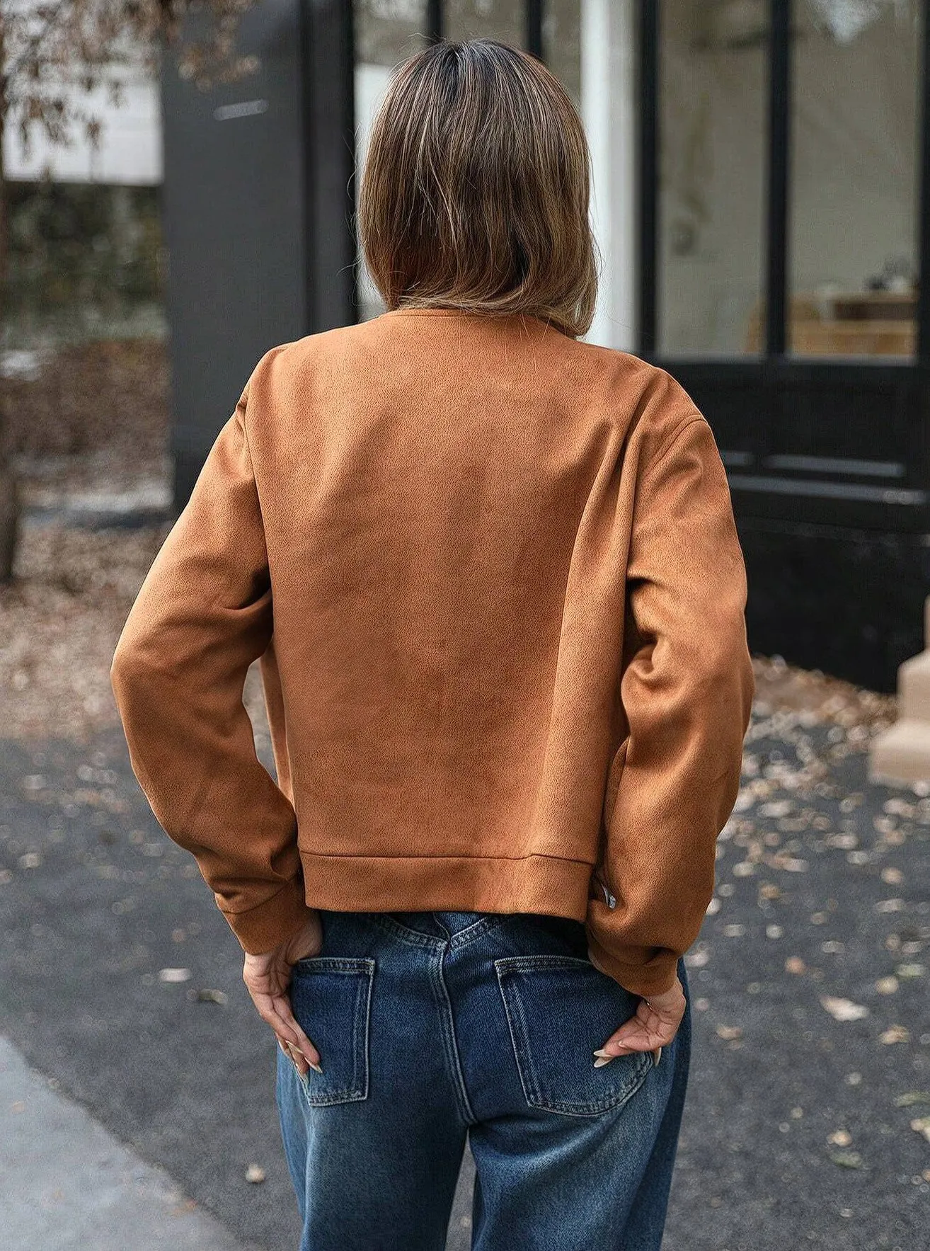 Payton Faux Suede Button Jacket