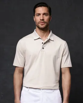 Rare Rabbit Men Tang-1 Beige Short Sleeve Regular Collar Button Closure Regular Fit Plain Polo T-Shirt