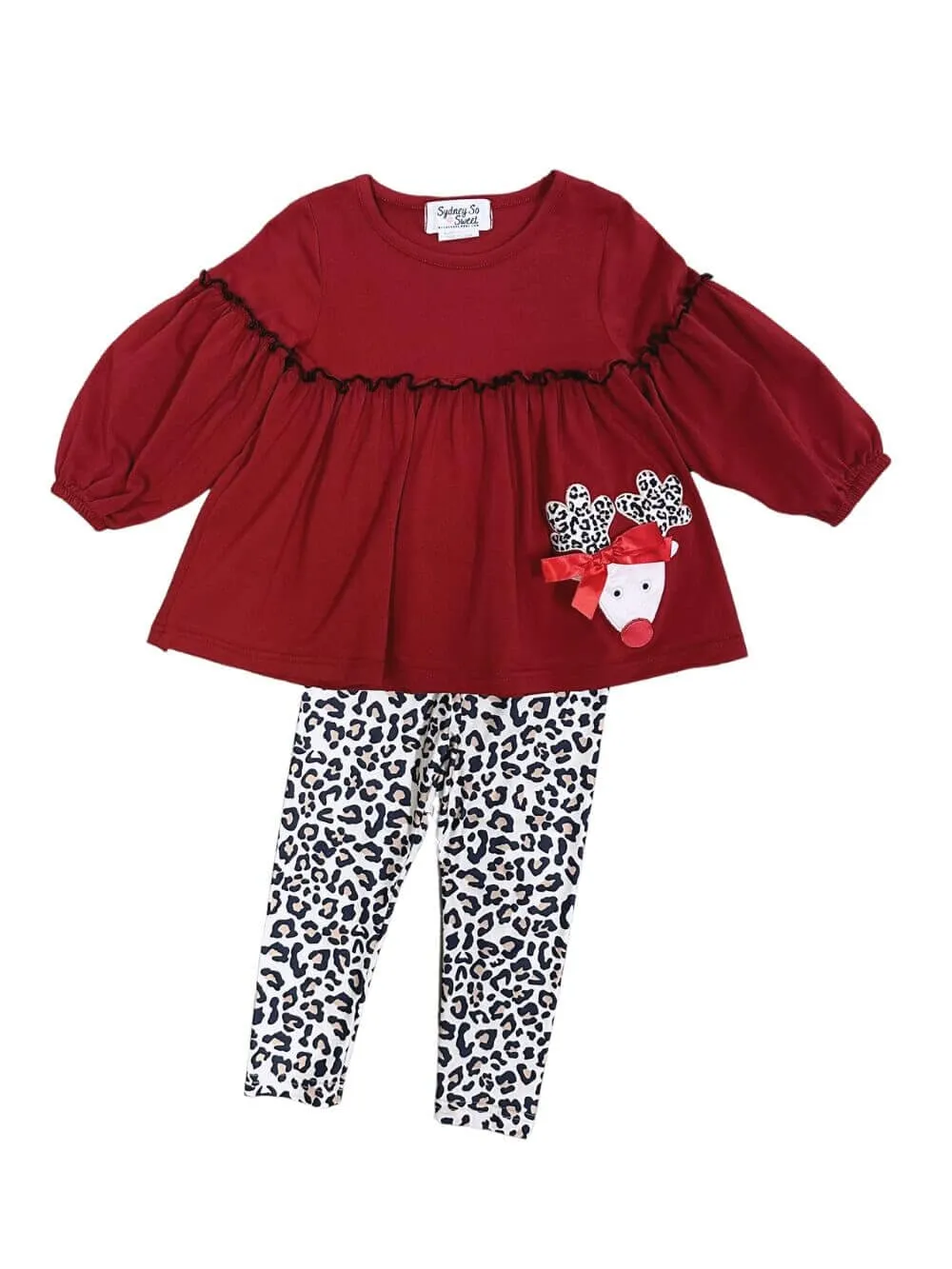 Red Nosed Reindeer Tunic & Animal Prints Leggings Outfit