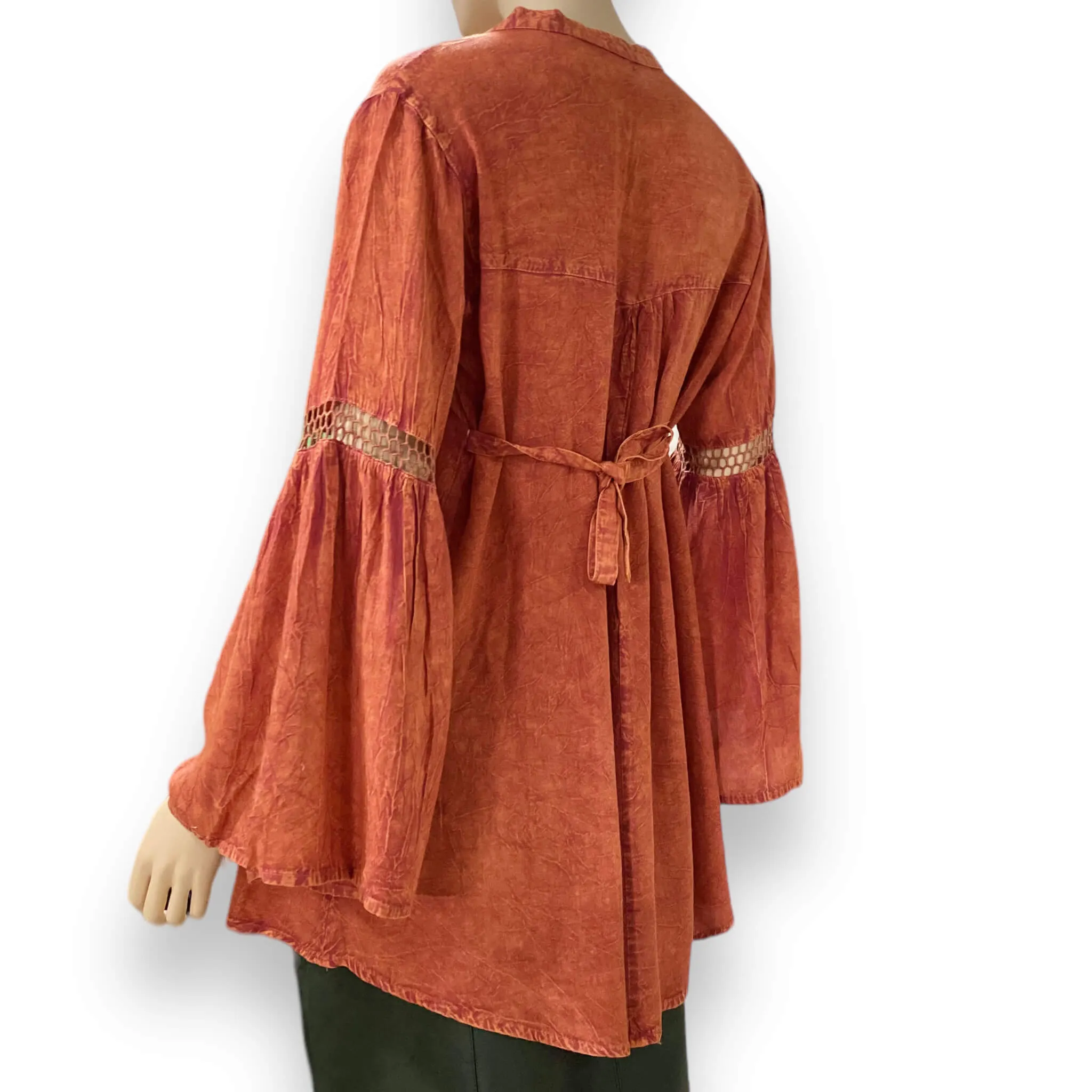 Rustic Orange Peasant Tunic