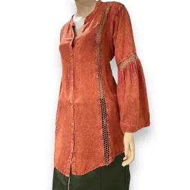 Rustic Orange Peasant Tunic