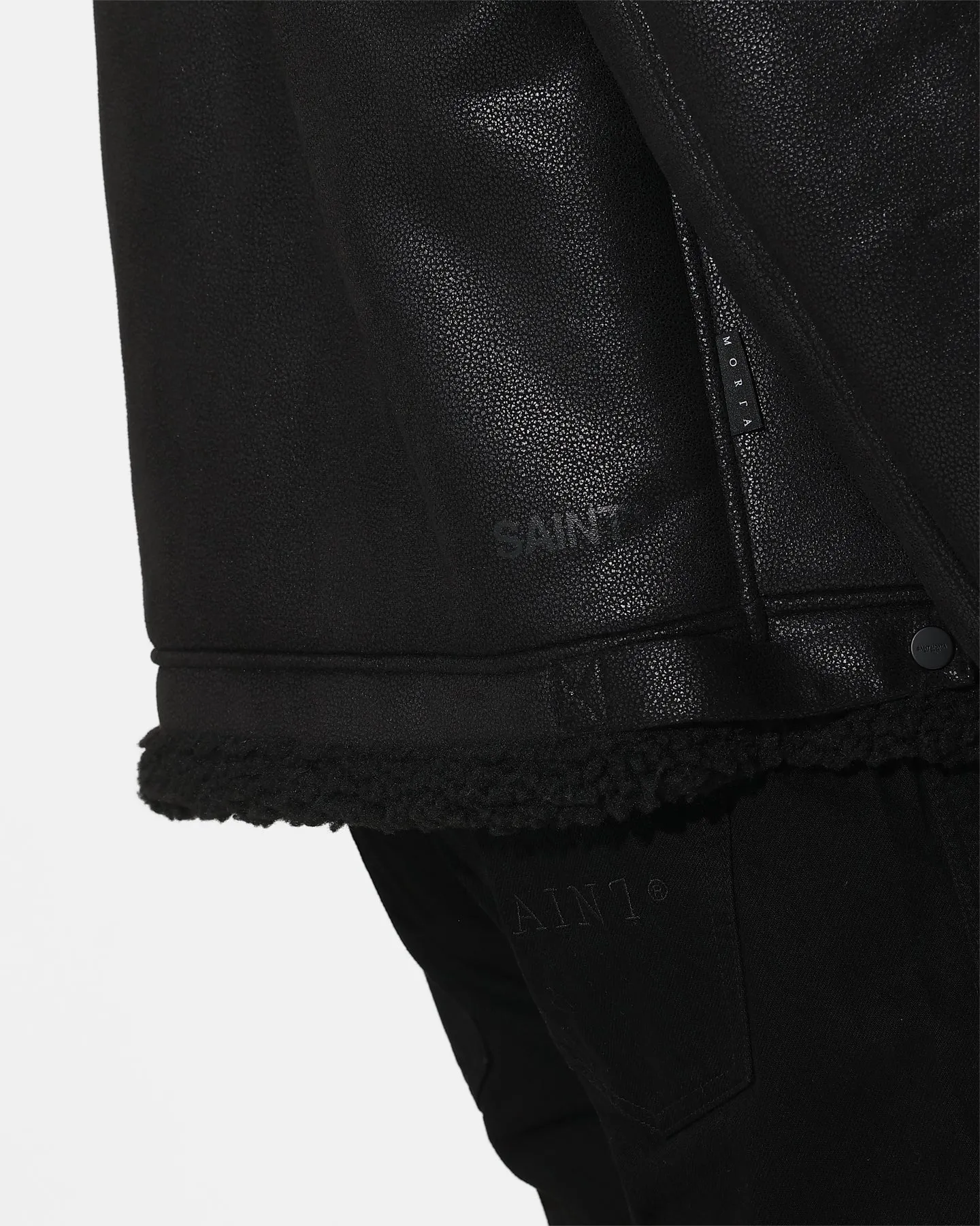 Saint Morta Shearling Oversized Jacket Black