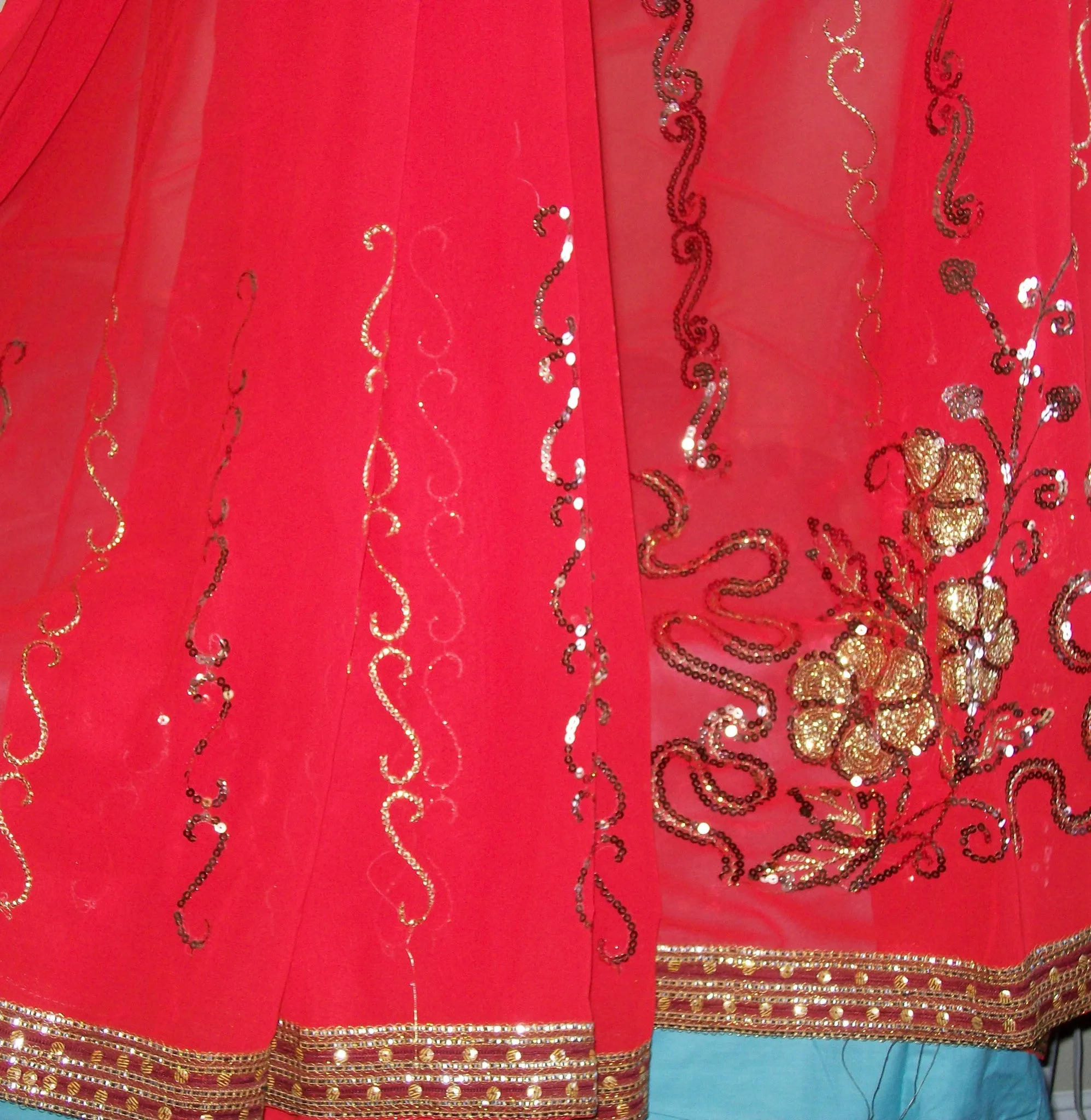 Saree Red Chiffon