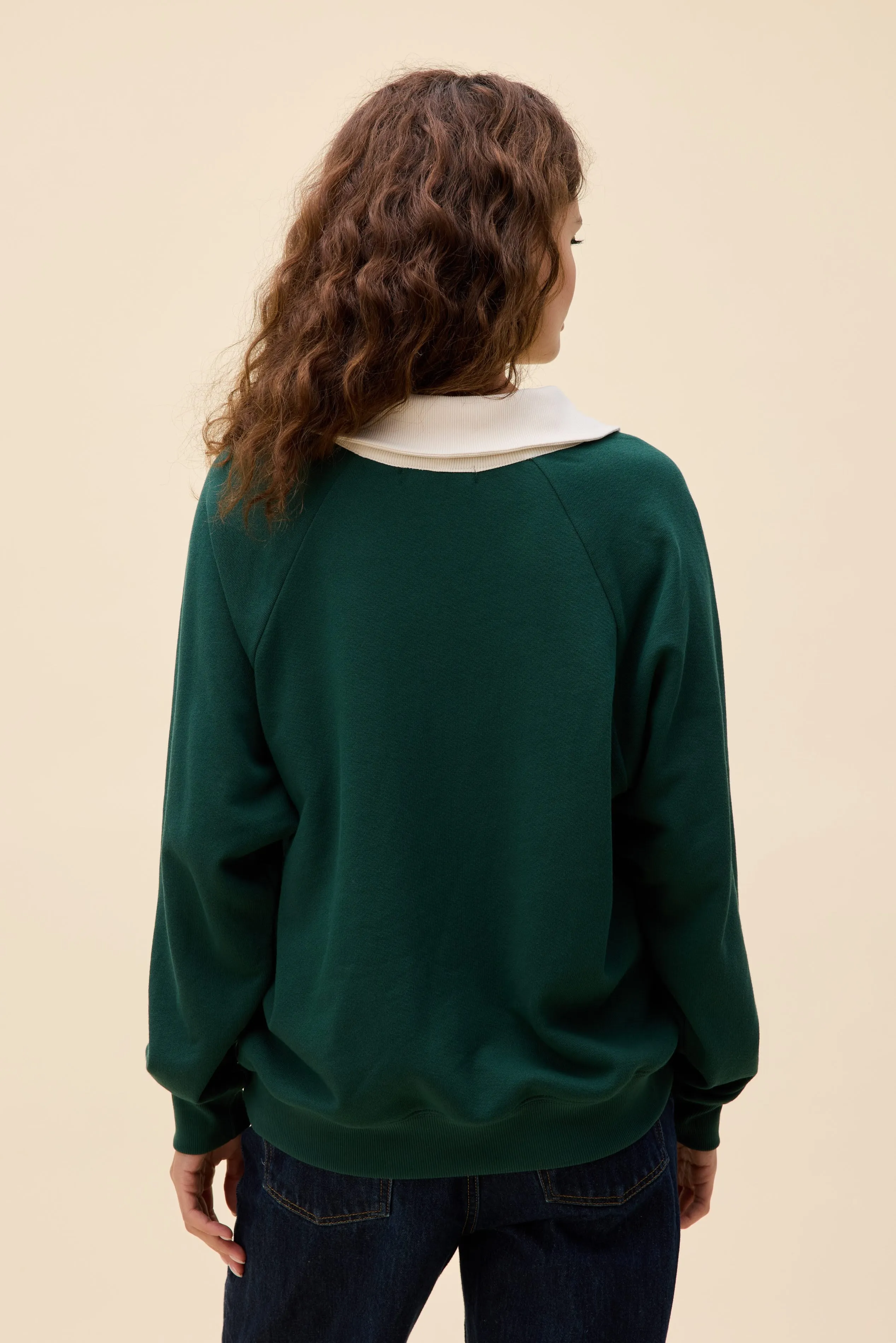 Solid Polo Sweatshirt