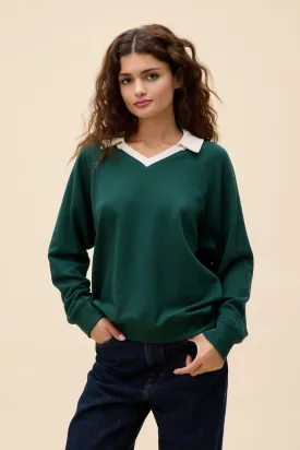 Solid Polo Sweatshirt