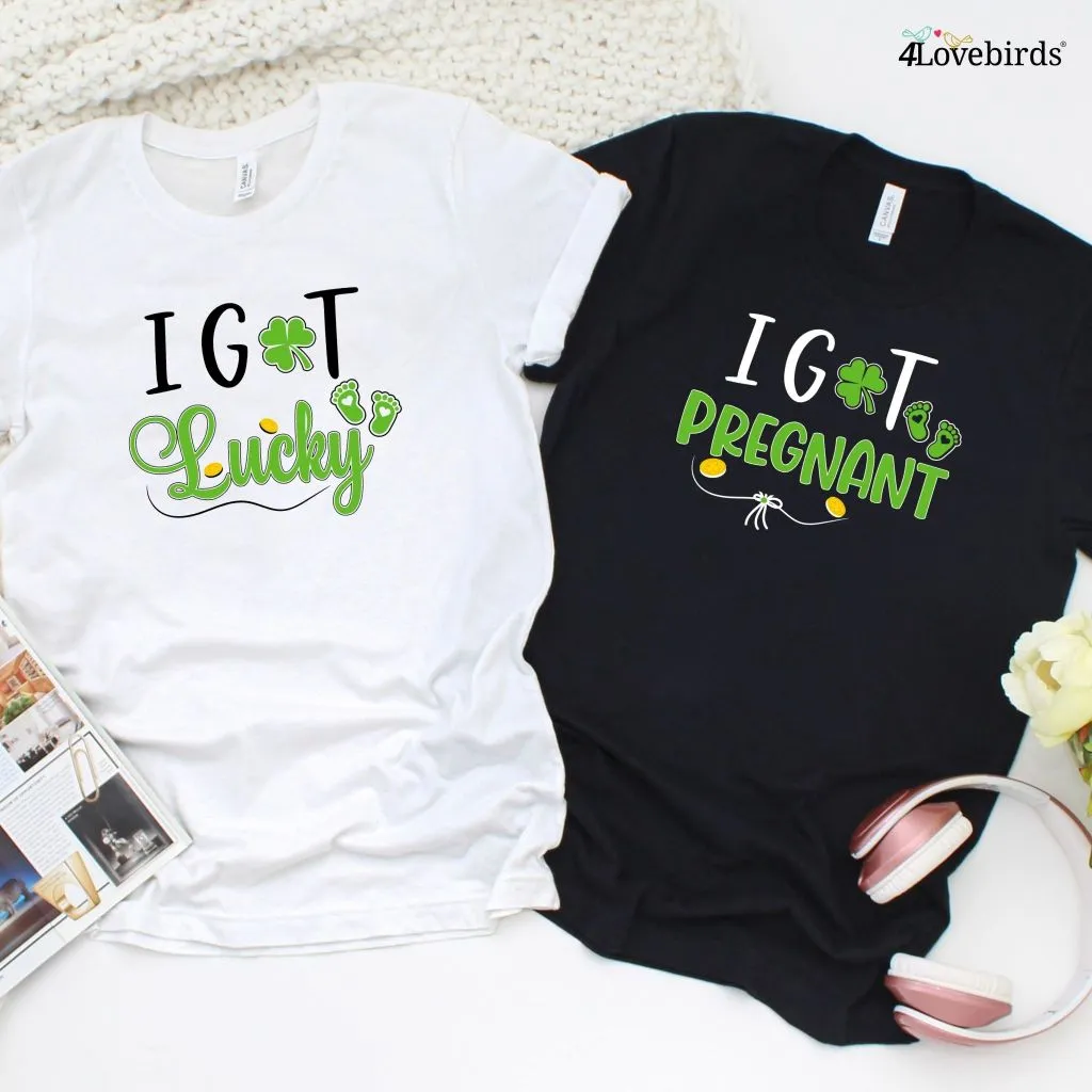 St. Patrick's Day Matching Set: Pregnancy Reveal with 'I Got Lucky' & 'I Got Pregnant' Theme