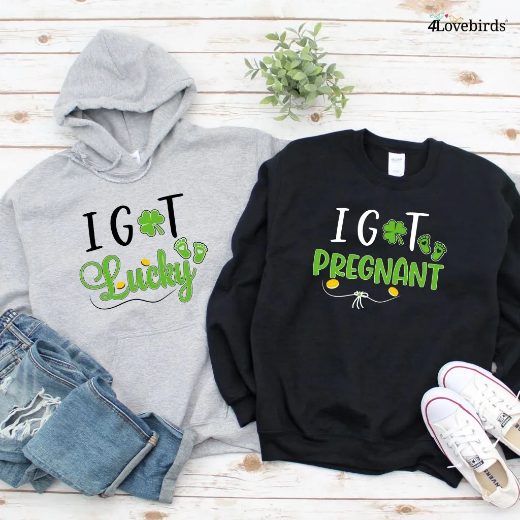 St. Patrick's Day Matching Set: Pregnancy Reveal with 'I Got Lucky' & 'I Got Pregnant' Theme