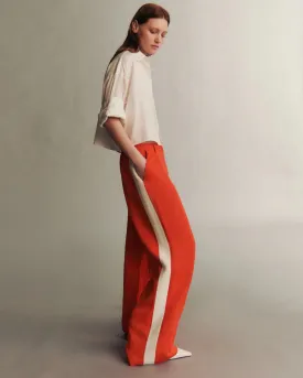 Sulivan Pant with Tux Stripe cherry tomato and bone