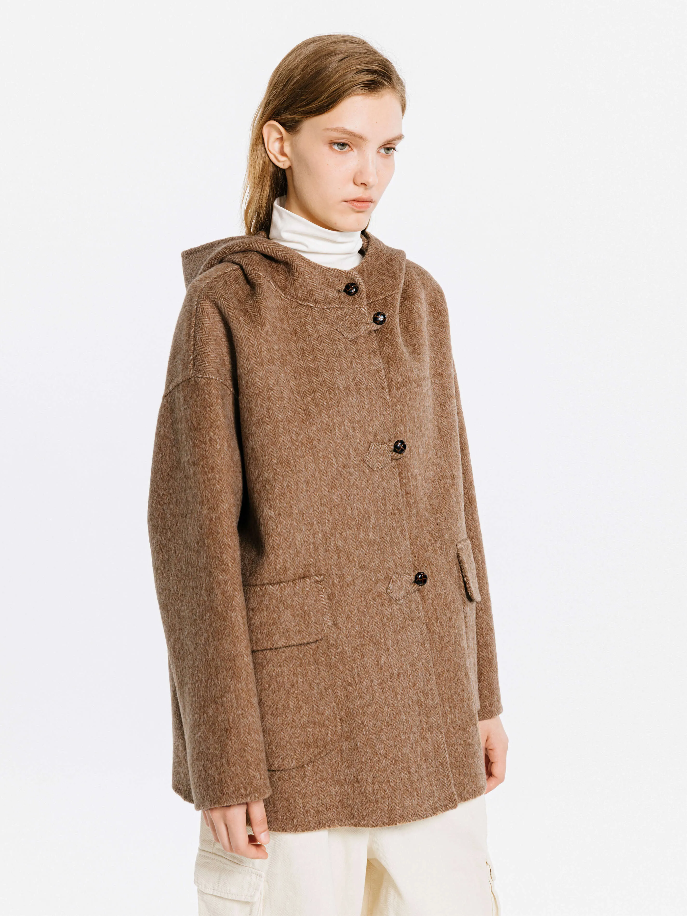 Tailored Coat with Sheep Wool Blend