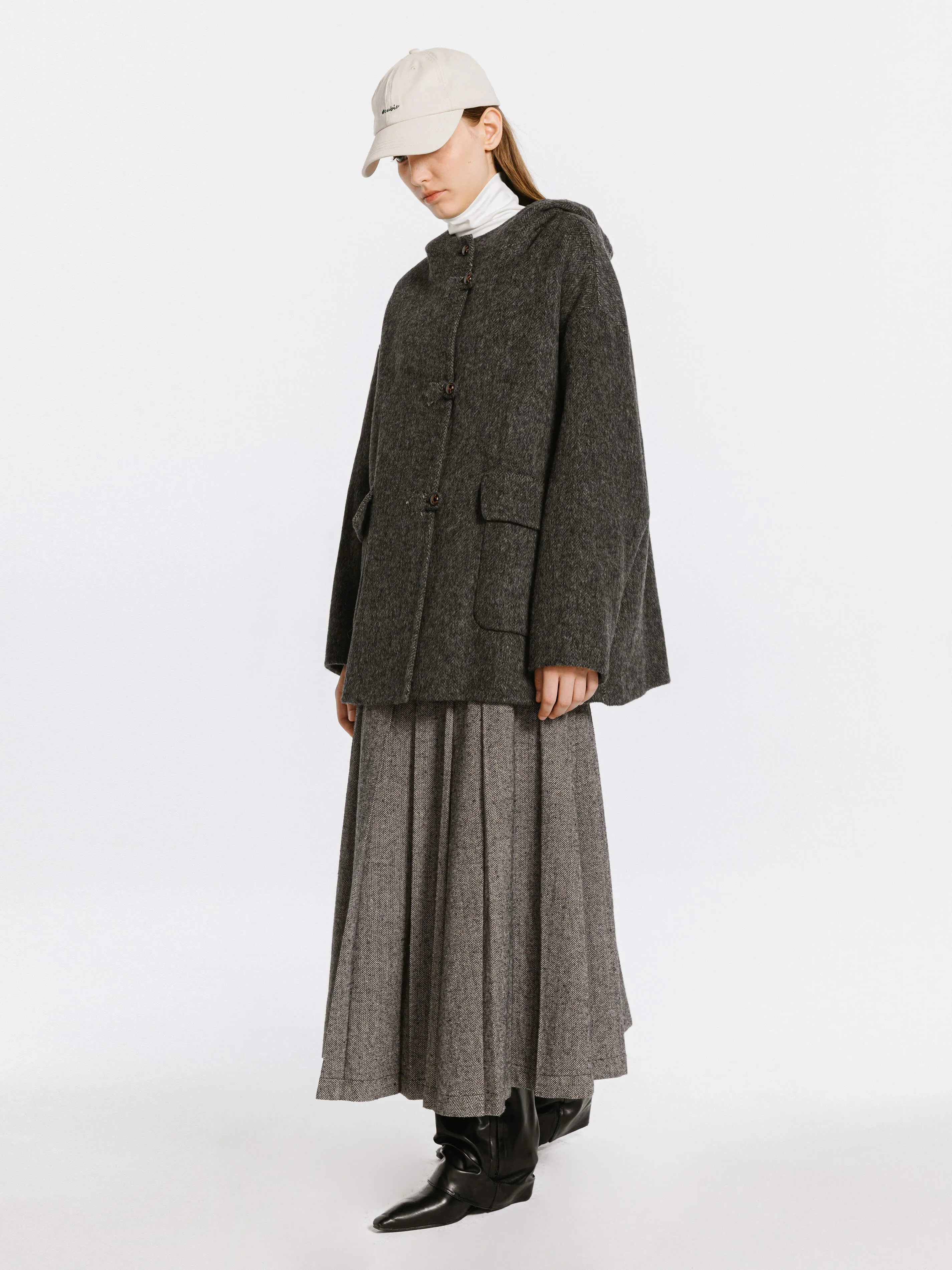 Tailored Coat with Sheep Wool Blend