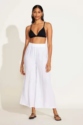 Tallows Linen Wide Leg Pant White EcoLinen