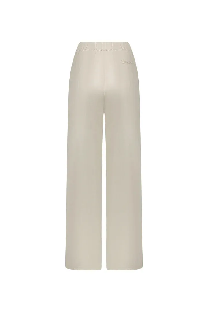 Vassalli Wide Leg Full Length Pant - Natural