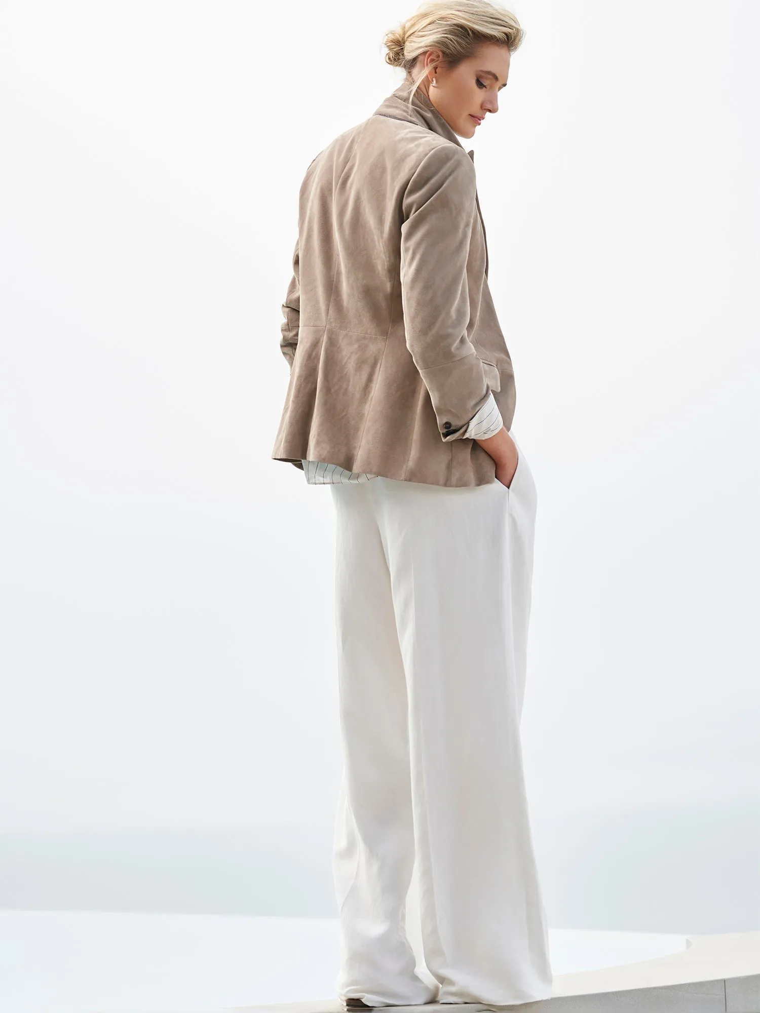 Wide Leg Linen Twill Pant